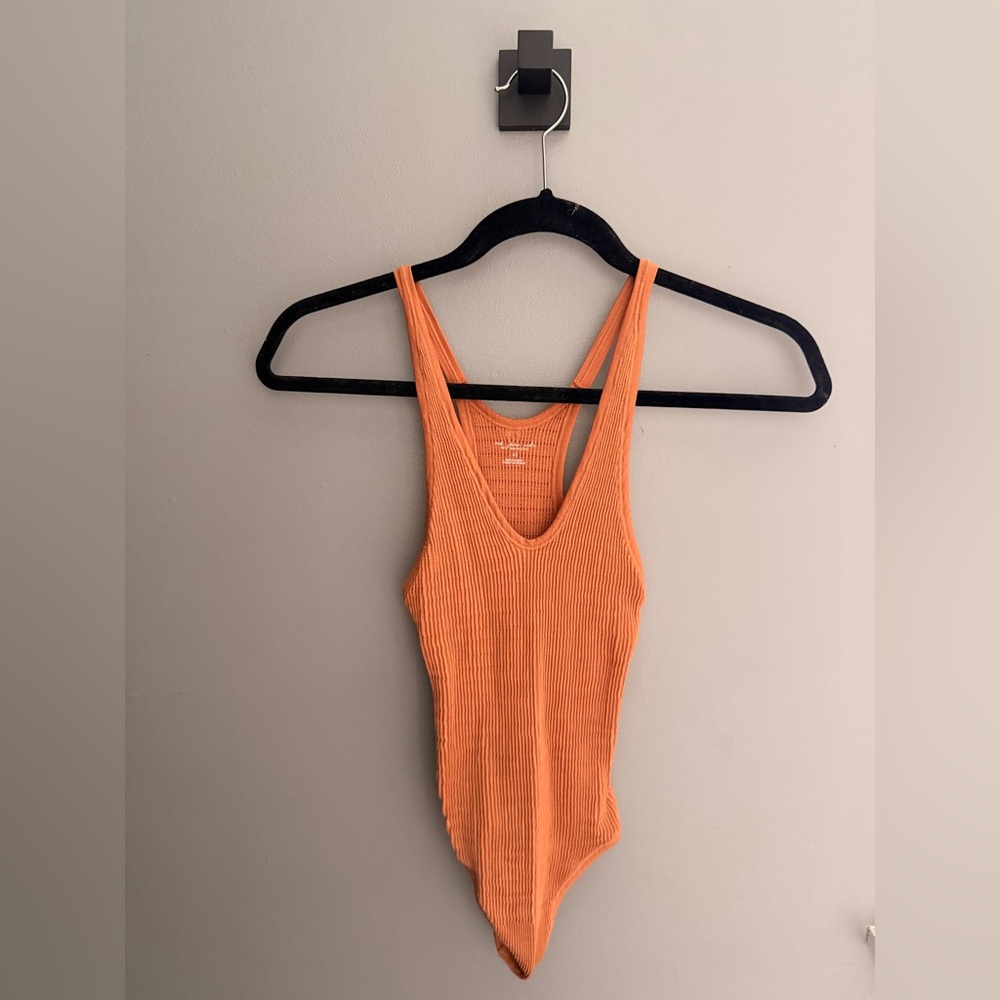 Urban Outfitters Orange Ribbed Bodysuit